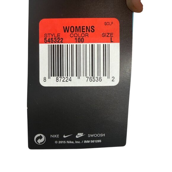 Womens Nike dri-fit golf long sleeve  Stretch Tech polo white Large NWT - Picture 7 of 7